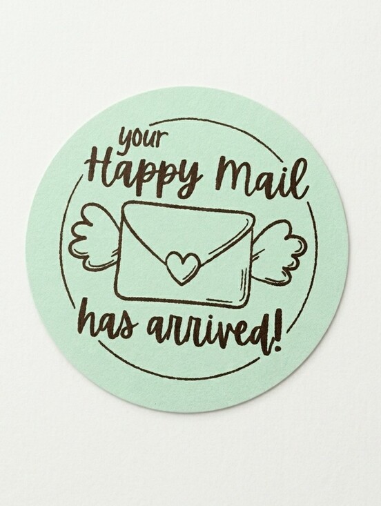 vixen676 Other - 3/$15 50pc 2” Happy Mail Has Arrived Stickers Mint Green Packaging Labels